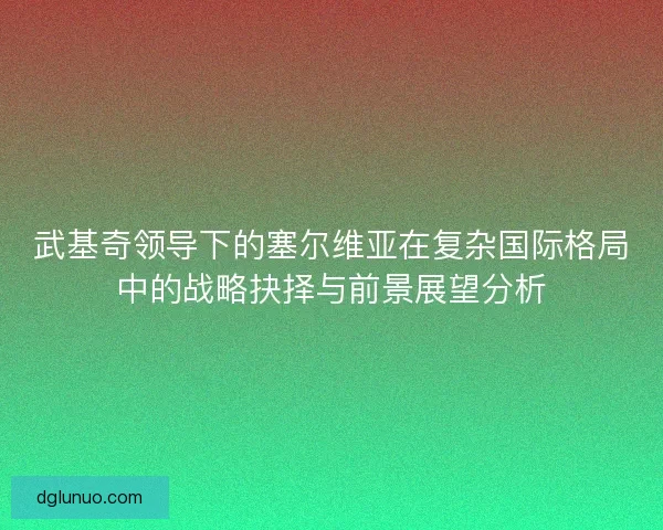 武基奇领导下的塞尔维亚在复杂国际格局中的战略抉择与前景展望分析